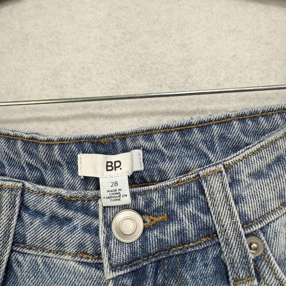 BP Jeans Womens 28 Blue Distressed Wide Leg High Rise Ripped Denim Pants - Picture 3 of 11